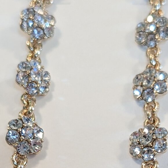 J.Crew Factory Linear Crystal Flower Statement Earrings - Picture 6 of 6